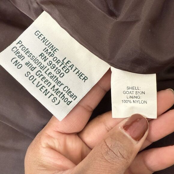 Vtg Sporty’s Pilot Shop A-2 Flight Goat Leather Military Bomber Jacket XL Long - Picture 16 of 16